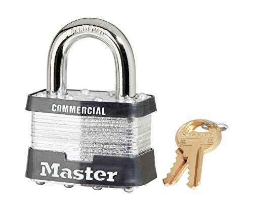 Laminated Steel Lock, 2" Wide Body, 1" Shackle Clearance, Keyed Differently, Boxed MASTERLOCK MSL5