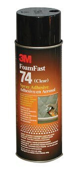 3M MMM50045 (TM) Foam Fast 74 Classic Spray Adhesive Orange Original Formula, Net Wt 17.25 oz, 12 per case, Not for sale or use in CA & other states. Consult local air quality rules before use.
