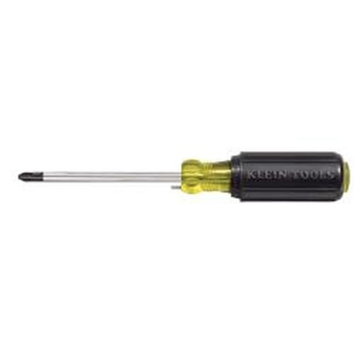 Klein Tools KLE603-4B No. 2 Wire Bending Phillips Round Shank Tip Screwdriver, Black/Yellow, Small