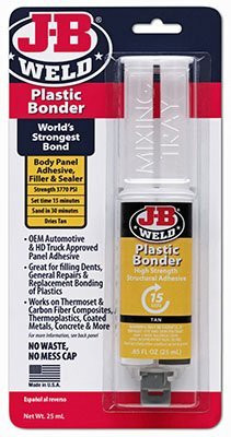 J B Weld JBW50172 J B Weld 50133 Plastic Bonder Structural Adhesive Syringe - Dries Tan - 25 ml (Pack of 2)