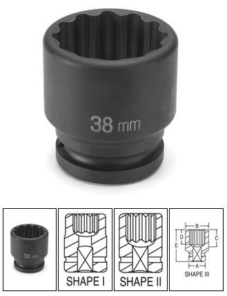 Grey Pneumatic GRE3128M 3/4" Drive x 28mm Standard - 12 Point