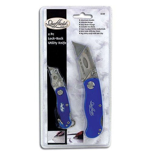 Great Neck Tools GRN12117 Utility Knife Set, 2 Piece Folding Lockback, Includes #12113 and Small Key Chain Knife