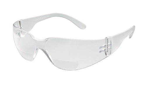 Gateway Safety GWS46MC20 Safety Glasses, StarLite Mag, Clear Wraparound Bi-Focal Lens, 2.0 Magnification, Clear Frame