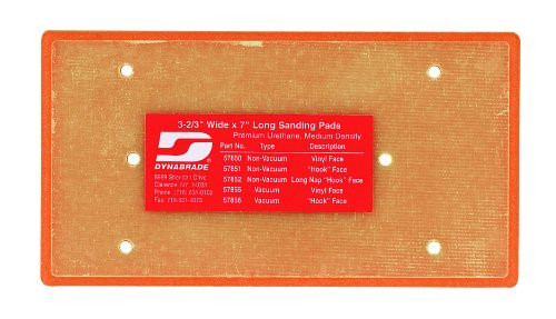 Dynabrade DYB57850 3-2/3-Inch Wide by 7-Inch Length Vinyl-Face 3/8-Inch Thick Urethane Medium Density Non-Vacuum Dynabug Disc Pad, for PSA Discs, Orange