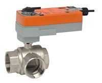 Belimo 308879 B332L+AFRBUP - 1-1/4" 3W BV, L-valve, Cv=34 with Spring Return,90 in-lb ,On/Off, 24V
