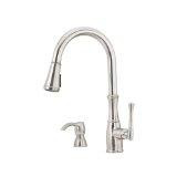 Pfister GT529-WHS  Wheaton Single Handle Pull-Down Kitchen Faucet with Soap Dispenser, Stainless Steel