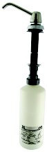 Bobrick 8221  ABS Plastic Lavatory Mounted Soap Dispenser, Bright Finish, 20 fl oz Capacity, 3-1/4" Diameter x 11-1/4" Height