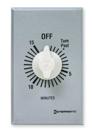 Intermatic FF415M 15-Minute Spring Loaded Wall Timer, Brushed Metal Finish