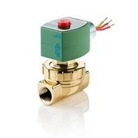 ASCO 8220G411 -120/60,110/50 Brass Body Hot Water and Steam Pilot Operated Diaphragm and Piston Valve, 125 psi Maximum Steam Operating Pressure, 1" Pipe Size, 2-Way Normally Closed, EPDM/PTFE Sealing,
