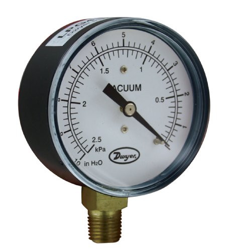 Dwyer Instruments LPG4-D8122N "PressGauge 0-15""WC 1/4""BttmMnt"