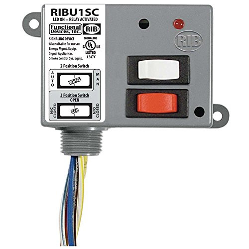 Functional Devices RIBU1SC | FDI | Enclosed Relay 10Amp SPDT + Override 10-30Vac/dc/120Vac