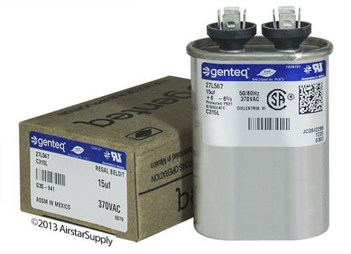 MARS 12910 15MFD 370V Oval Run Capacitor 15MFD 370V Oval Run Capacitor