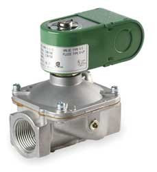ASCO K3A552U Aluminum Body High Pressure Direct Acting Fuel Gas Shutoff Valve, 3/4" Pipe Size, 2-Way Normally Closed, Nitrile Butylene Sealing, 0.812" Orifice, 9 Cv Flow, 120V/60 Hz, 110V/50 Hz