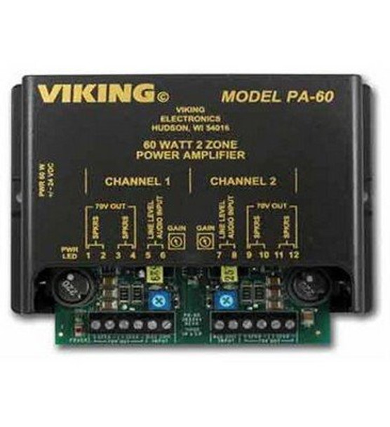 Viking Electronics PA-60 Viking 60w Compact Two Zone Amplifier.