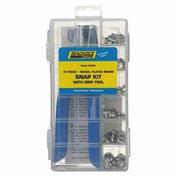 Seachoice Nickel Plated Brass Canvas Snap Kit With Tool (144-Piece