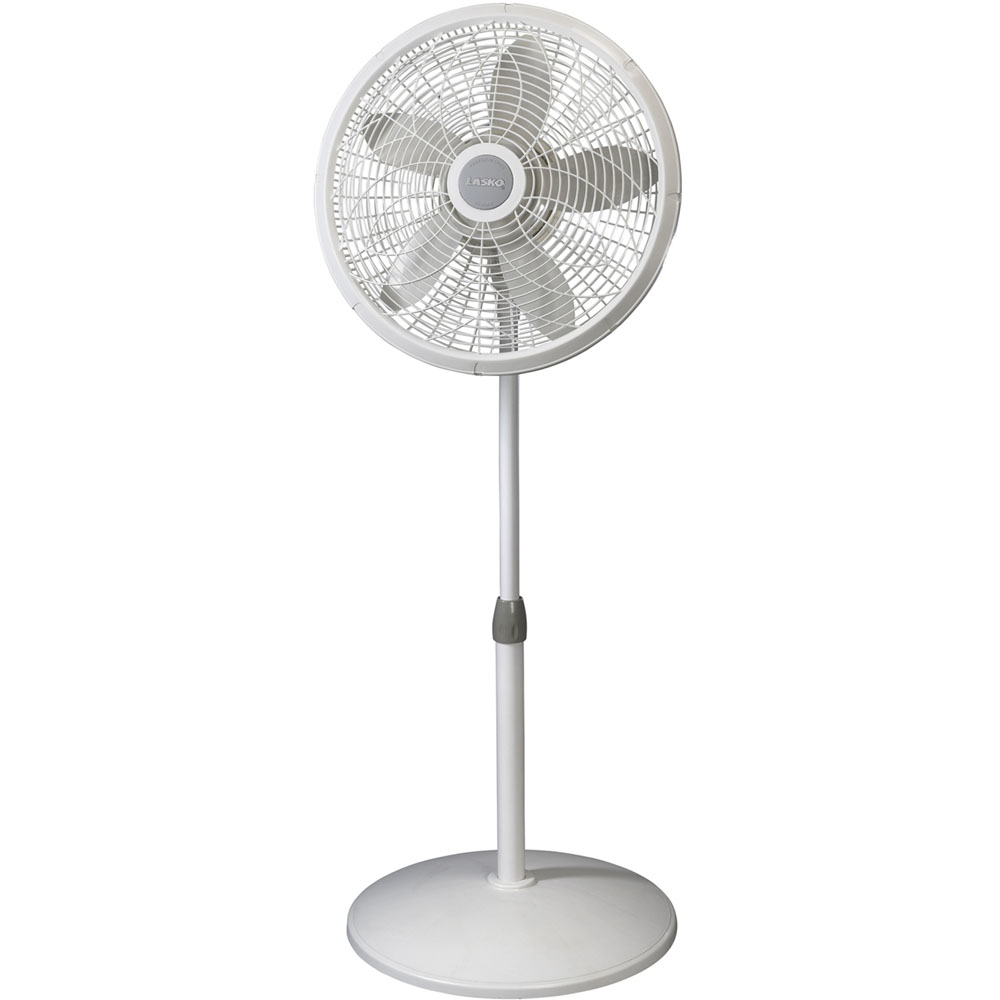 Lasko 1820 18? Elegance u0026 Performance Adjustable Pedestal Fan, White -  Features Oscillating Movement Tilt-back Fan