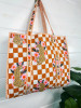 Gold Checkered Jaguar Tote