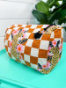 Gold Checkered Jaguar Cosmetic Bag