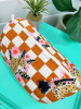 Gold Checkered Jaguar Cosmetic Bag