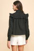 Blk Raleigh Ruffle Blouse