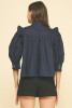 Navy Raleigh Ruffle Blouse