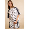Deville Set Wht/Blk Polka Dot