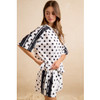 Deville Set Wht/Blk Polka Dot