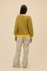 Yellow Gold Stripe Terry Oversized Sweatshirt