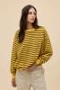Yellow Gold Stripe Terry Oversized Sweatshirt