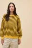 Yellow Gold Stripe Terry Oversized Sweatshirt