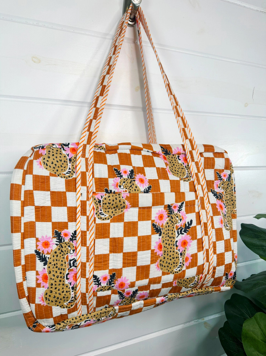 Gold Checkered Jaguar Weekender