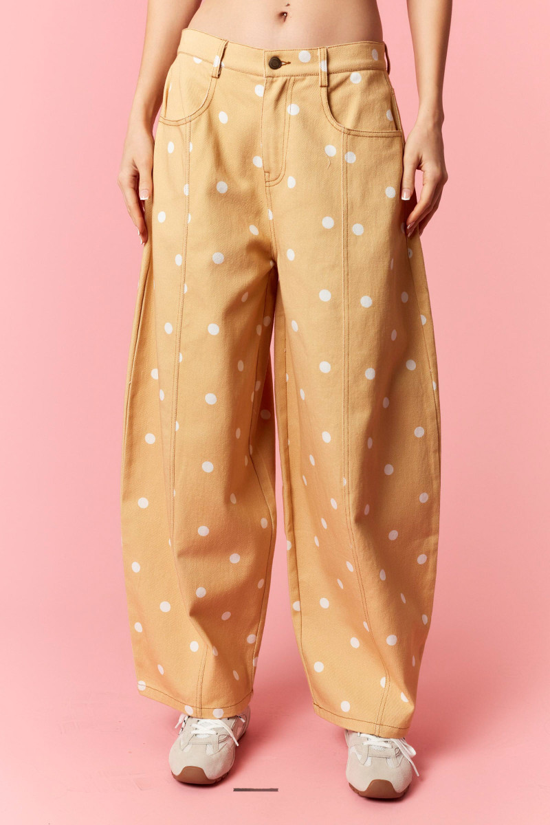Yellow Dottie Barrel Pant
