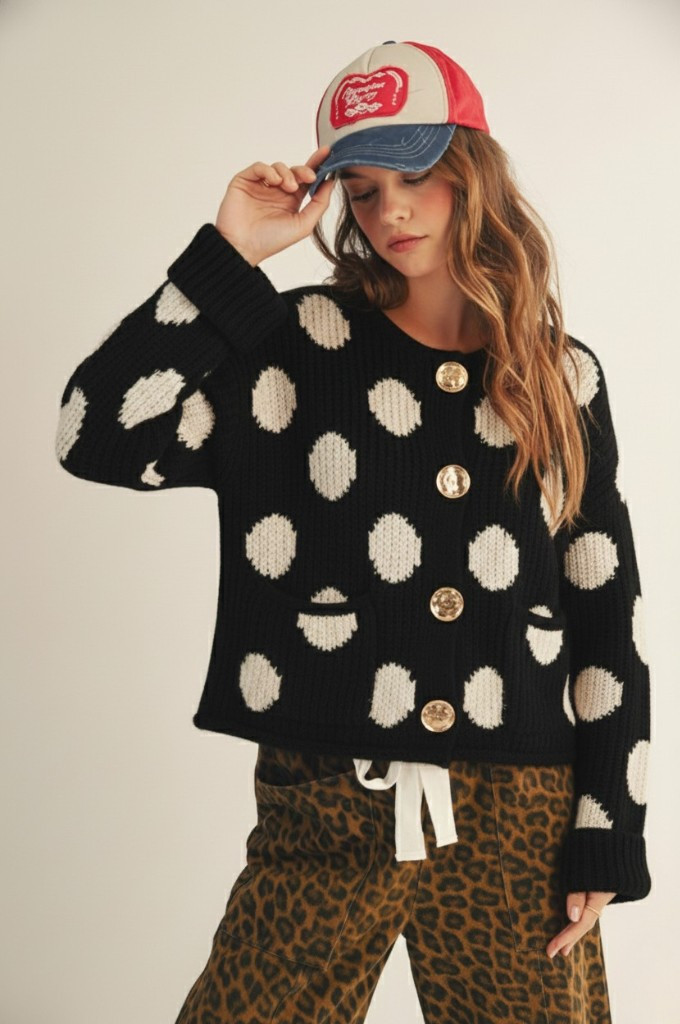 Black Delila Dot Sweater