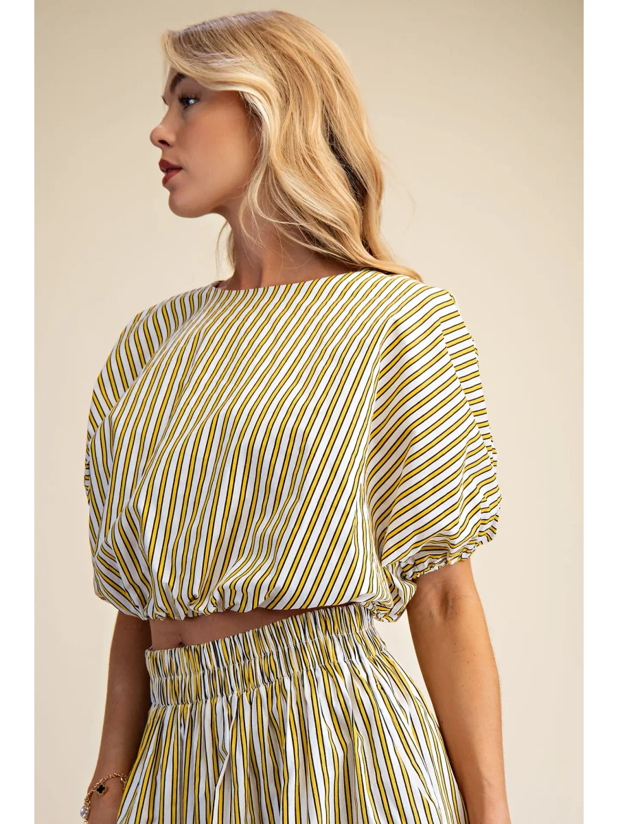 Sunrise Balloon Crop Top Yellow