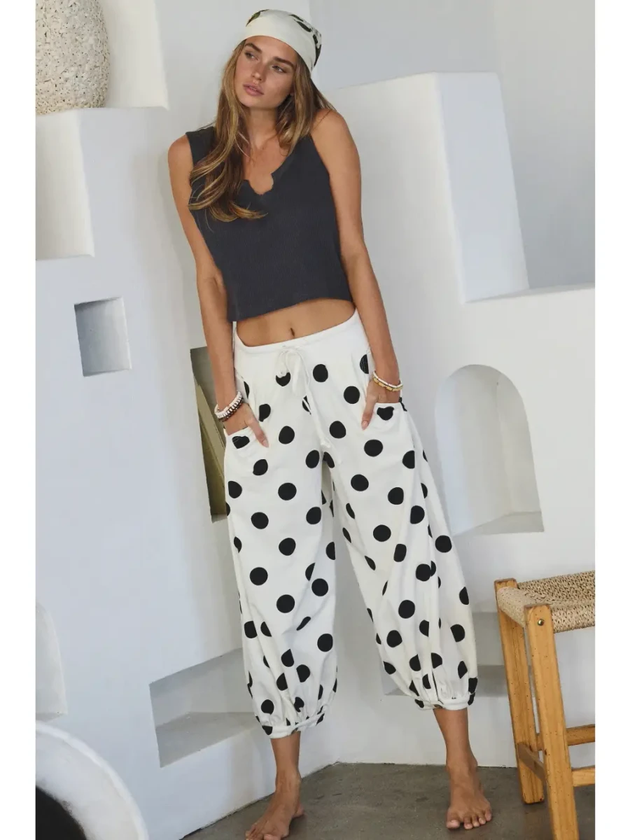 Pepper Dotted Pants Blk/Wht
