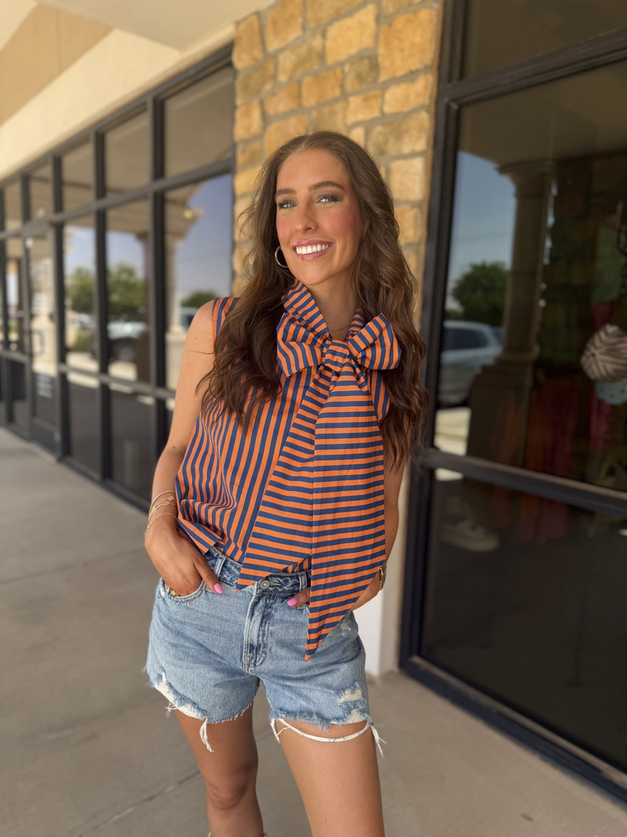 Navy Trina Tie Top