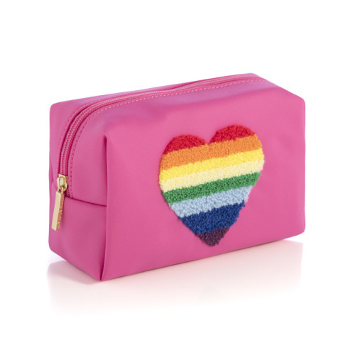 Joy Heart Zip Pouch Fuschia