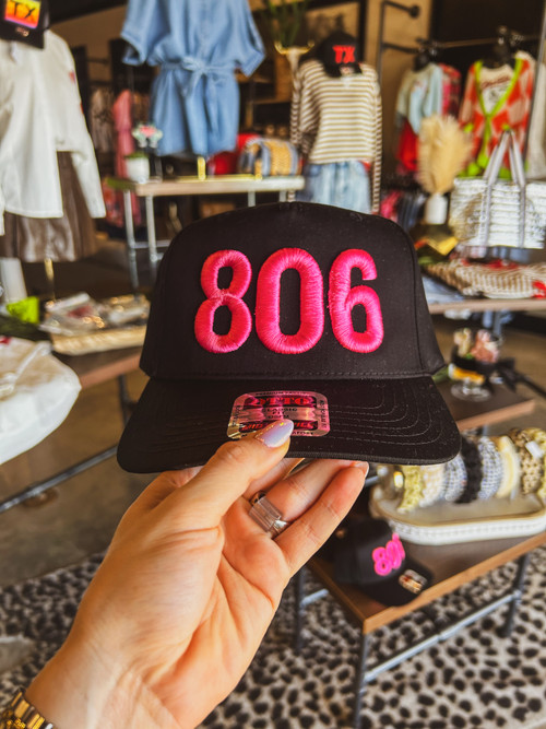 806 Black w/Hot Pink Trucker Hat