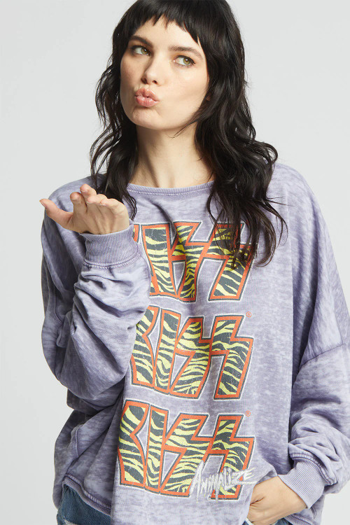 Kiss Neon Zebra Sweatshirt