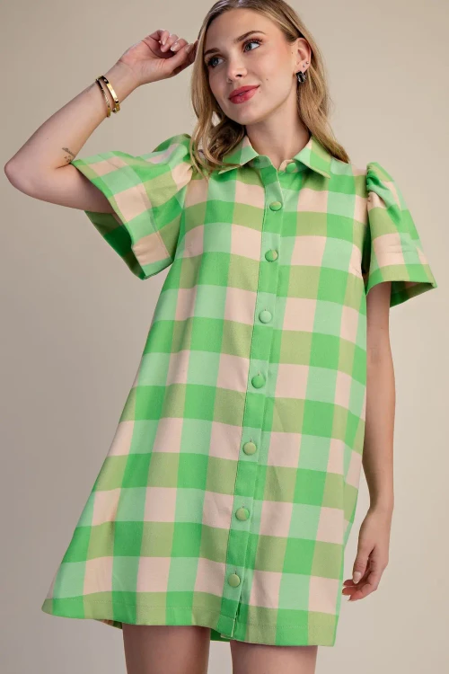 Cosmo Dress Green Check
