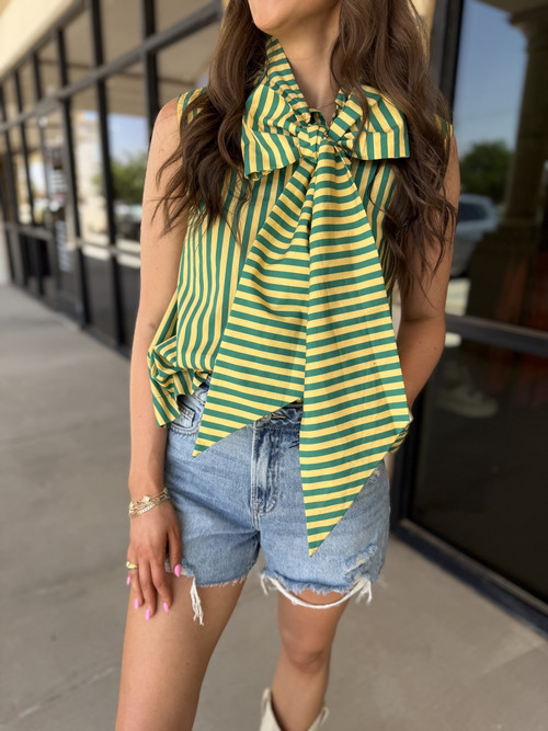 Green Trina Tie Top