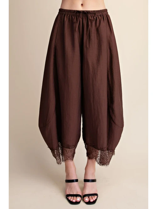 Brown Olivia Lace Pants