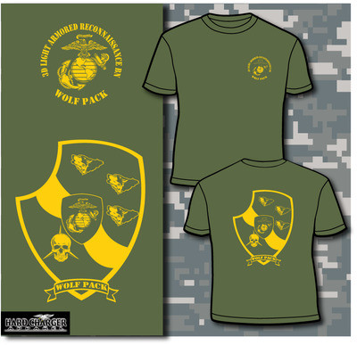 3rd Light Armored Reconnaissance Battalion T- shirt - Hard Charger