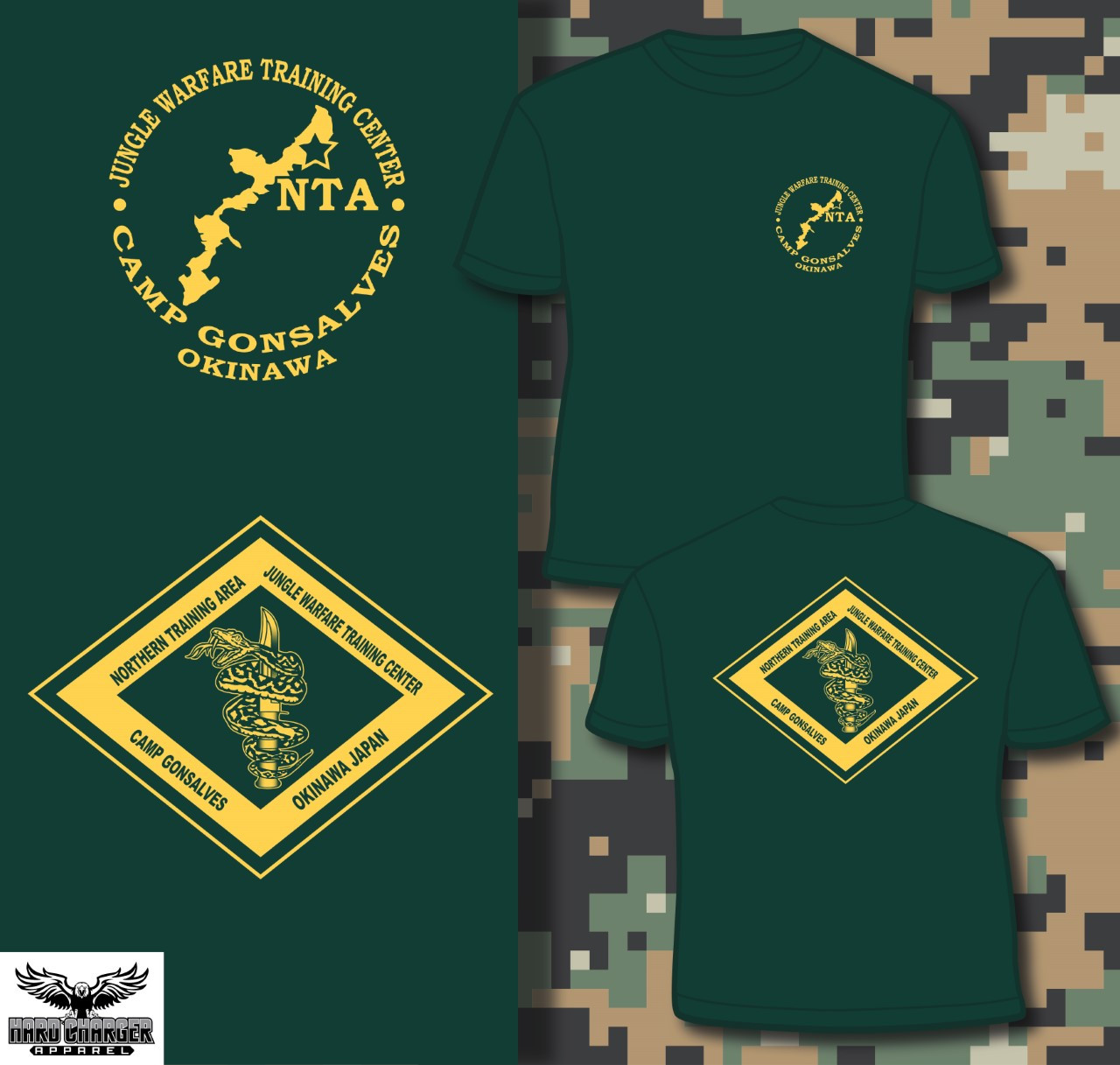Marine Corps NTA Okinawa Jungle Warfare School T-shirt - Hard Marine Corps NTA Okinawa Jungle Warfare School T-shirt - Hard