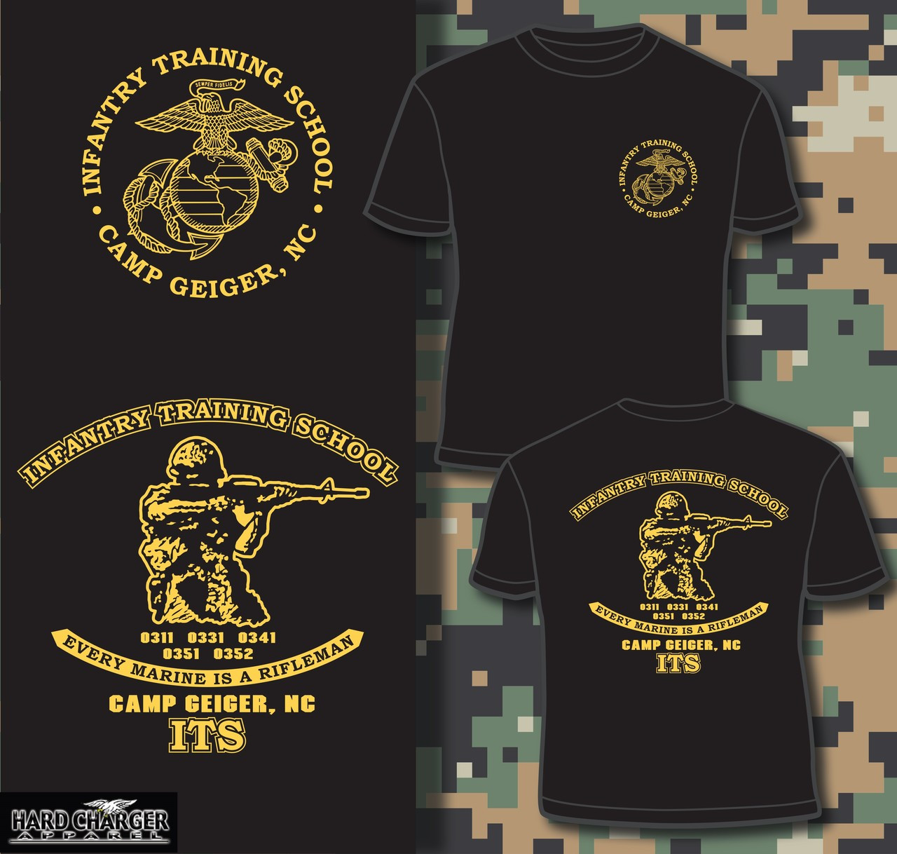 Infantry Training School - Camp Geiger, NC T-shirt - Hard Charger