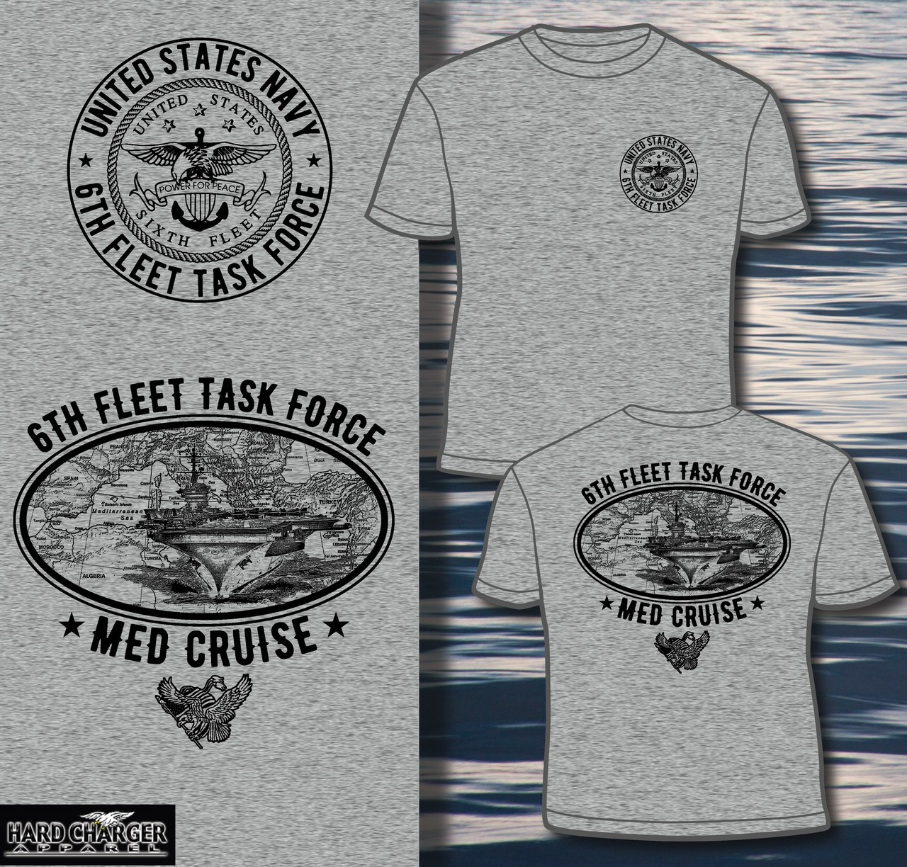 Apparel T-shirt Med - US Hard Charger Cruise Navy