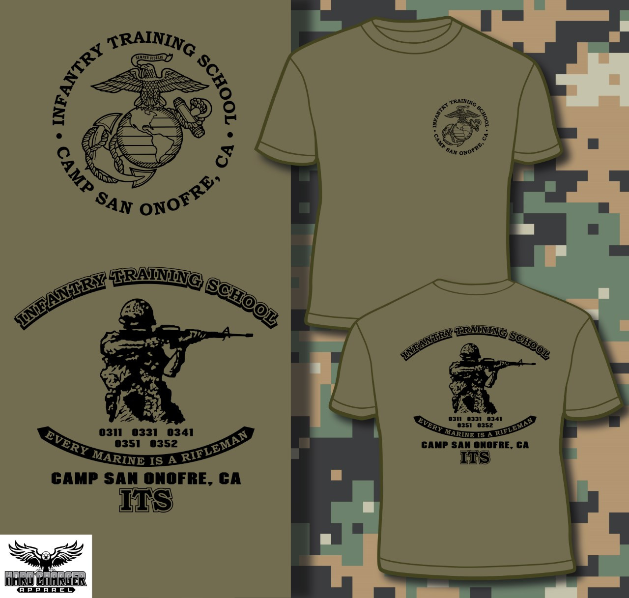 Infantry Training School - Camp San Onofre, CA T-shirt - Hard