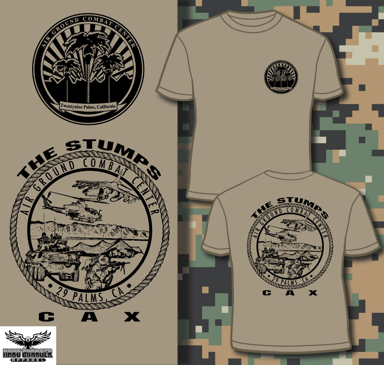 CAX - Combined Arms Exercise 29 Palms, CA T-shirt - Hard Charger