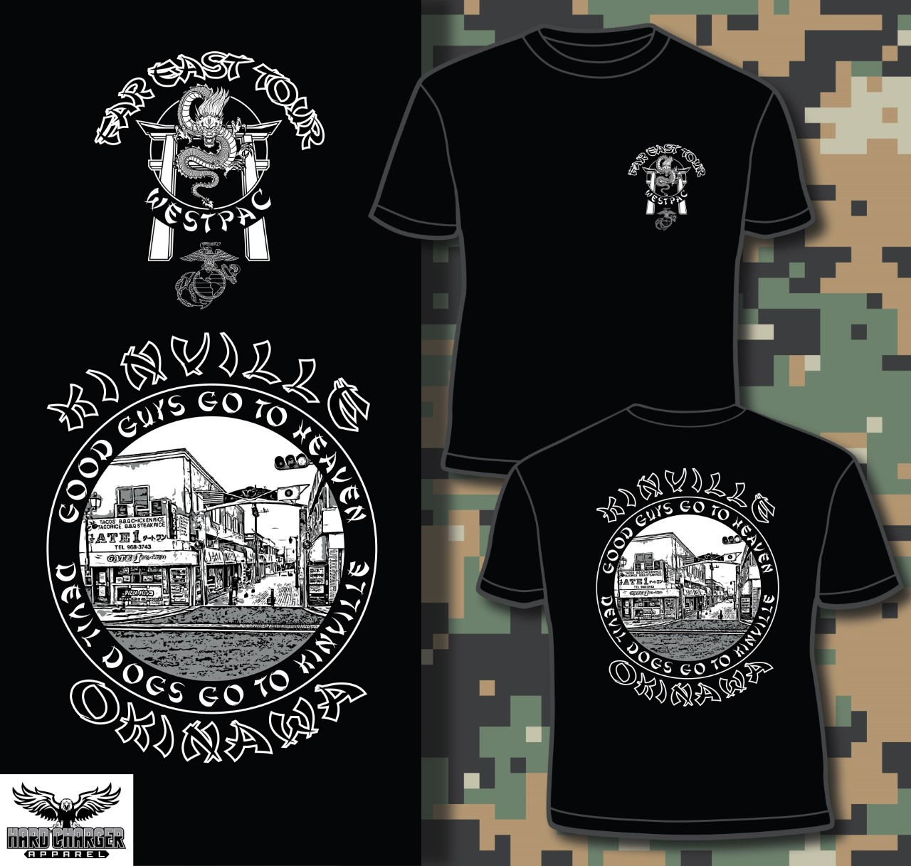 hip hop okinawa tシャツ Kinville, Okinawa Japan T-shirt - Hard Charger Apparel