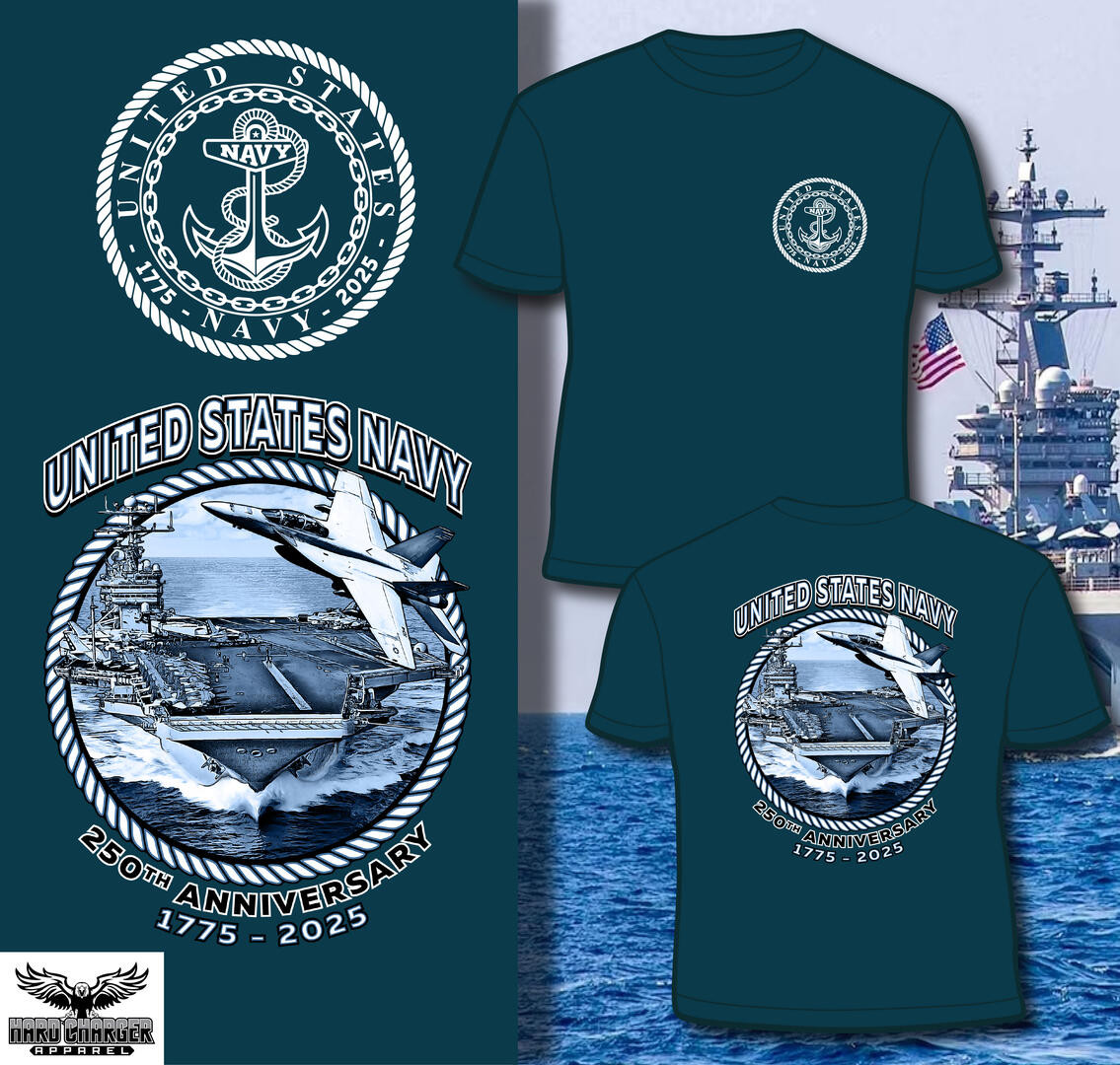 US NAVYチャレンジ US Navy's 250th Anniversary t-shirt - Hard Charger Apparel